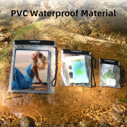 Clear Waterproof Bag, Waterproof Document Pouch Passport Holder Water Tight Map Case Waterproof Pouch Water Proof Small Dry Bags for Kindle Phone Tablet Camera, Kayak Boat PaddleBoard - Image 4