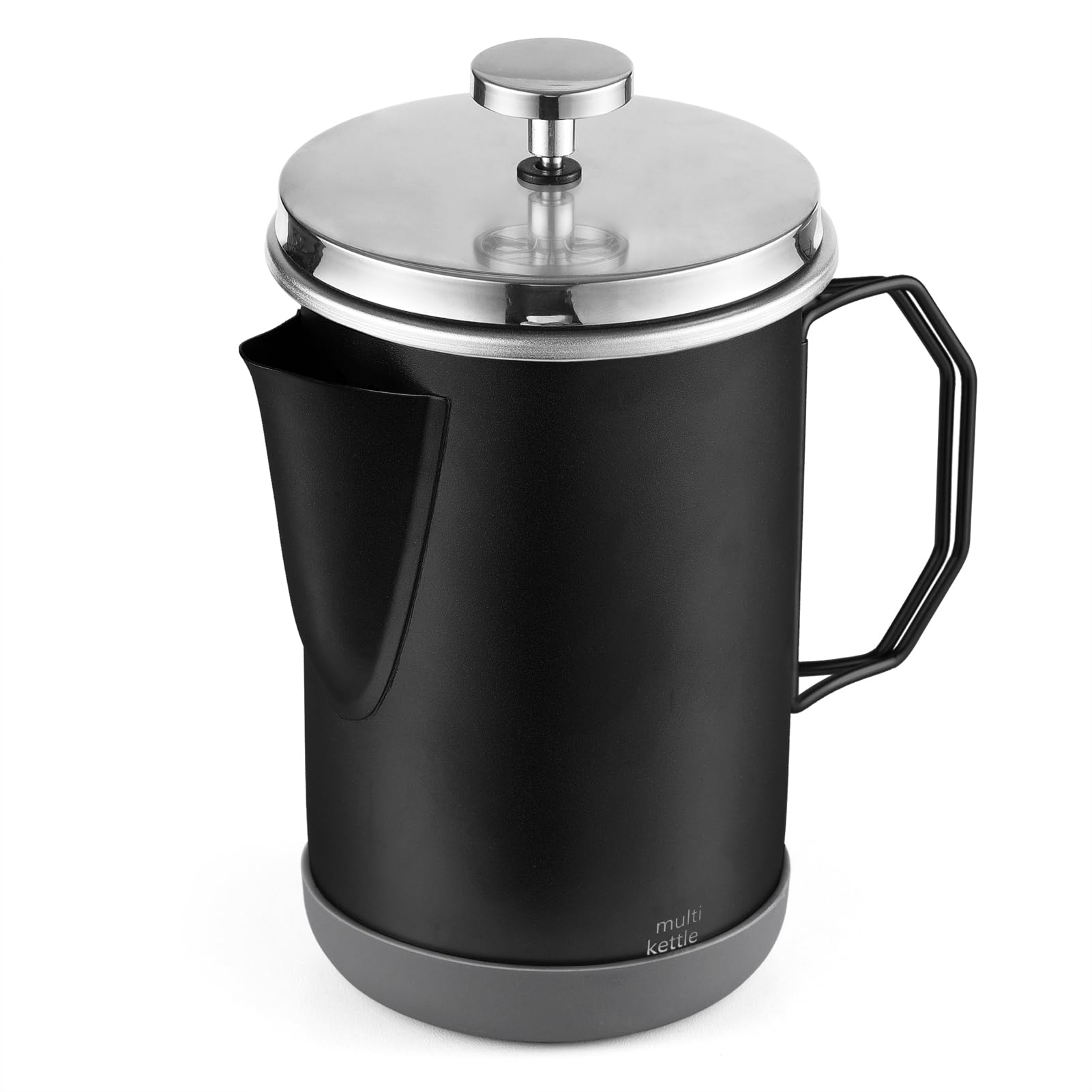 1L French Press Coffee Maker, Stainless Steel Coffee Pot with Foldable Handle, Portable Coffee Kettle for Camping, Home, Office, Easy to Use Coffee Brewer