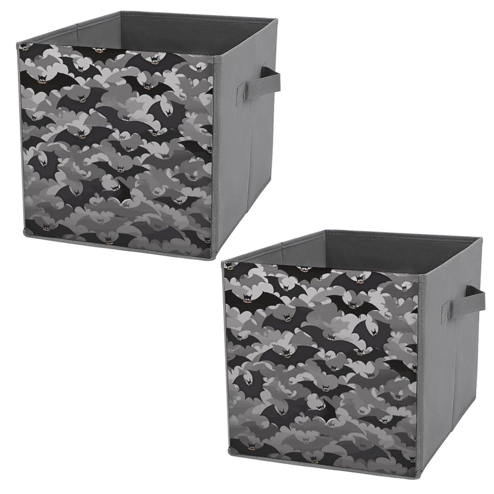 Bacs de rangement pliables gris Halloween pour dressing ordonné