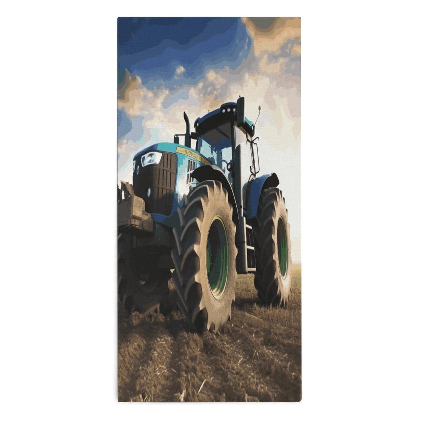 Fodpand Style Farm Tractor Microfiber Towels, Decorative Bath Towel Soft & Lightweight, Hand Towels Multipurpose Use For Bathroom, Pool, Gym, Spa, And Hotel Use