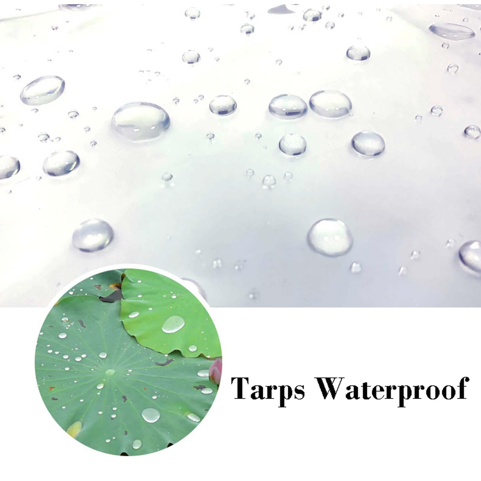 Bâche en PVC transparent robuste, imperméable, résistante aux déchirures et au vent, avec œillets, pour auvent extérieur, terrasse, jardin et camping - 4 x 4 m