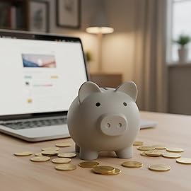 Piggy Bank for Sbrvaniy Piggy Coin Banks for Boys and Girls My First Unbreakable Plastic Money Bank S/M/L Size Decoration Savings Christmas, Easter, Birthday Gift