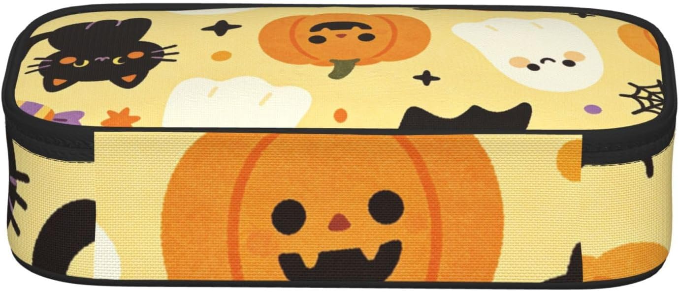 Ghost Pumpkin Cat Full-print Multifunctional Pen Organizer Storage Pouch image 3