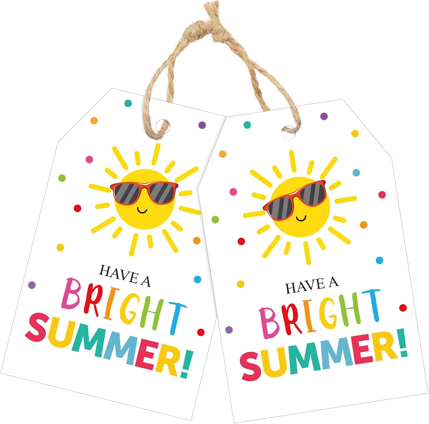 joycraft Summer Gift Tags with String, 50Pcs End of School Year Tags