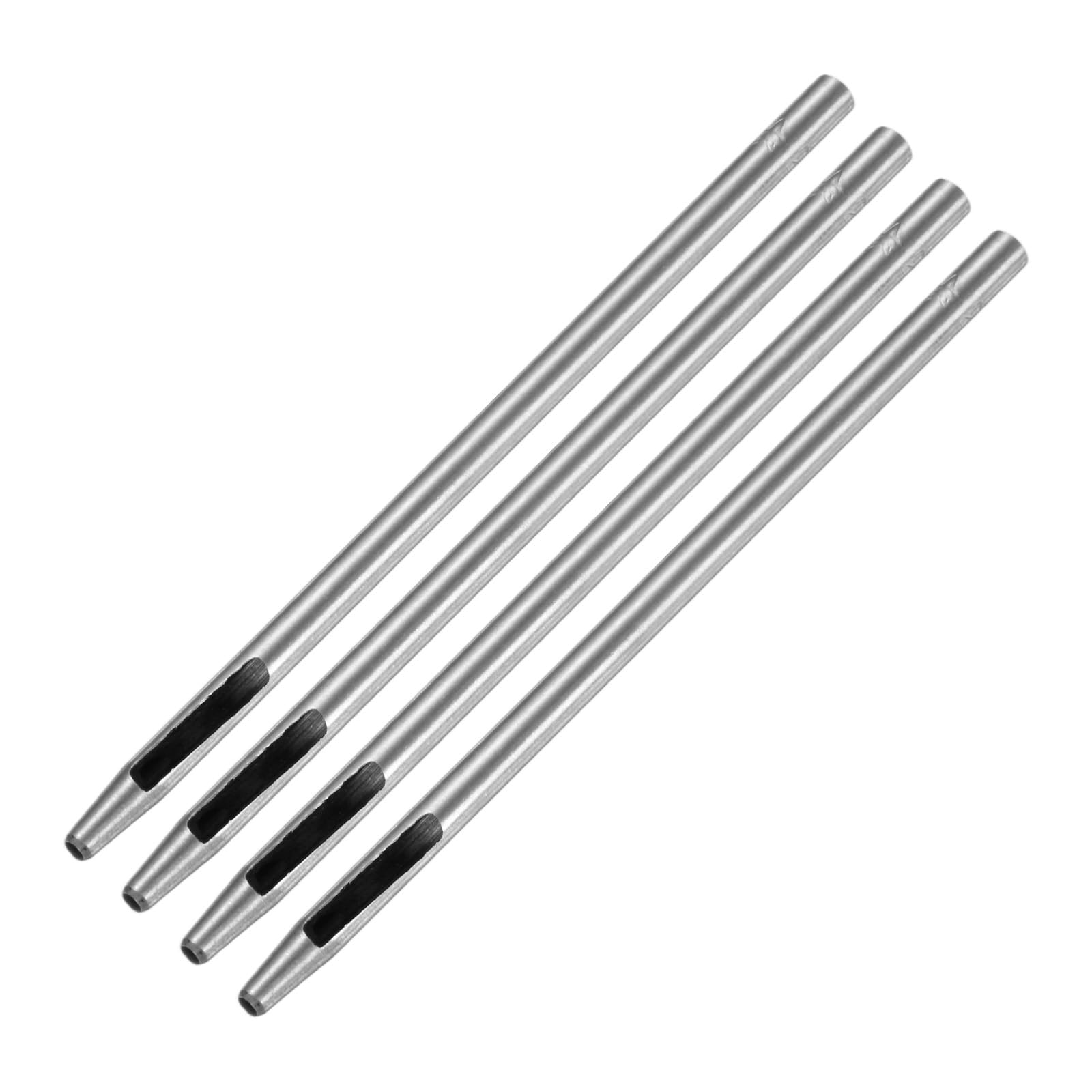 TIXIPEM 4PCS Leather Hole Punch Tool 2mm Metal, Silver Tone