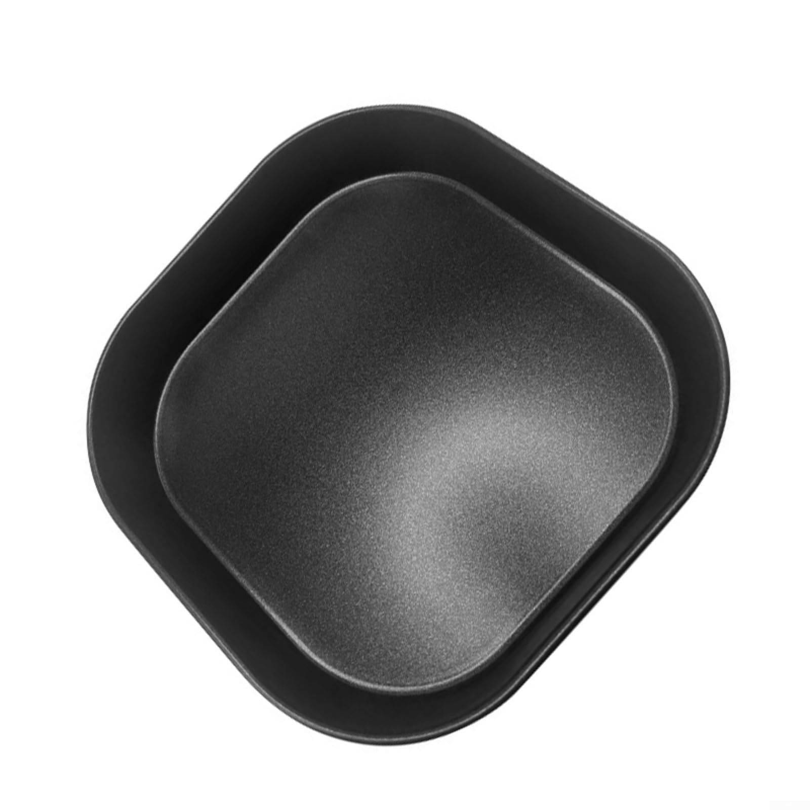 MIKMLYZE Air Fryer Cake Baking Tool 20 x 20 x 3.5 cm Carbon Steel Nonstick Pan Accessory for Enhanced Cooking Experience and For Easy Cleaning, Black