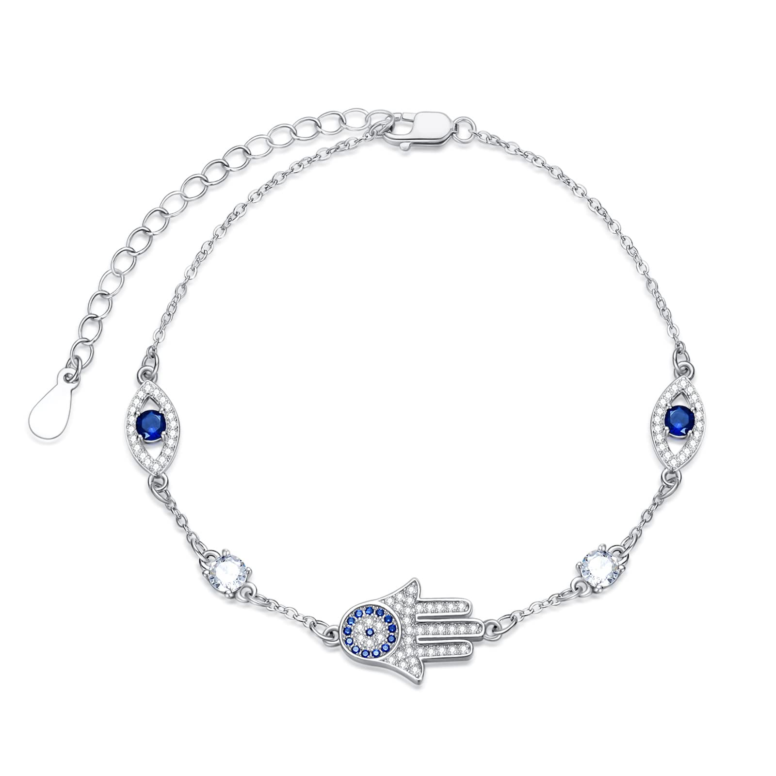 VONALA 925 Sterling Silver Mustard Seed/Clover/Sunflower/Rose Flower/Evil Eye/Star/Infinity/Turtle/Witches Knot/Celtic/Cross/Tree Bracelet Gifts for