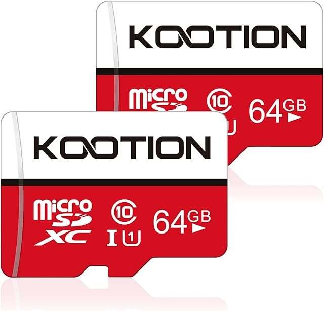 64GB Micro SD Card 2 Pack Ultra Micro SDXC Memory U1 Card Class 10 Micro SD Cards 64GB High Speed TF Card R Flash, C10, U1, 64 GB (2 Pack)