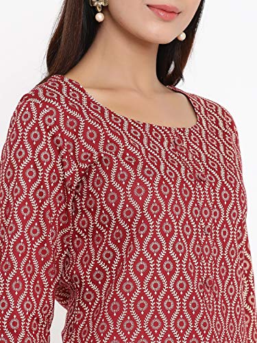 Image of Hisham Womens Rayon Printed Straight Kurta Palazzo Set