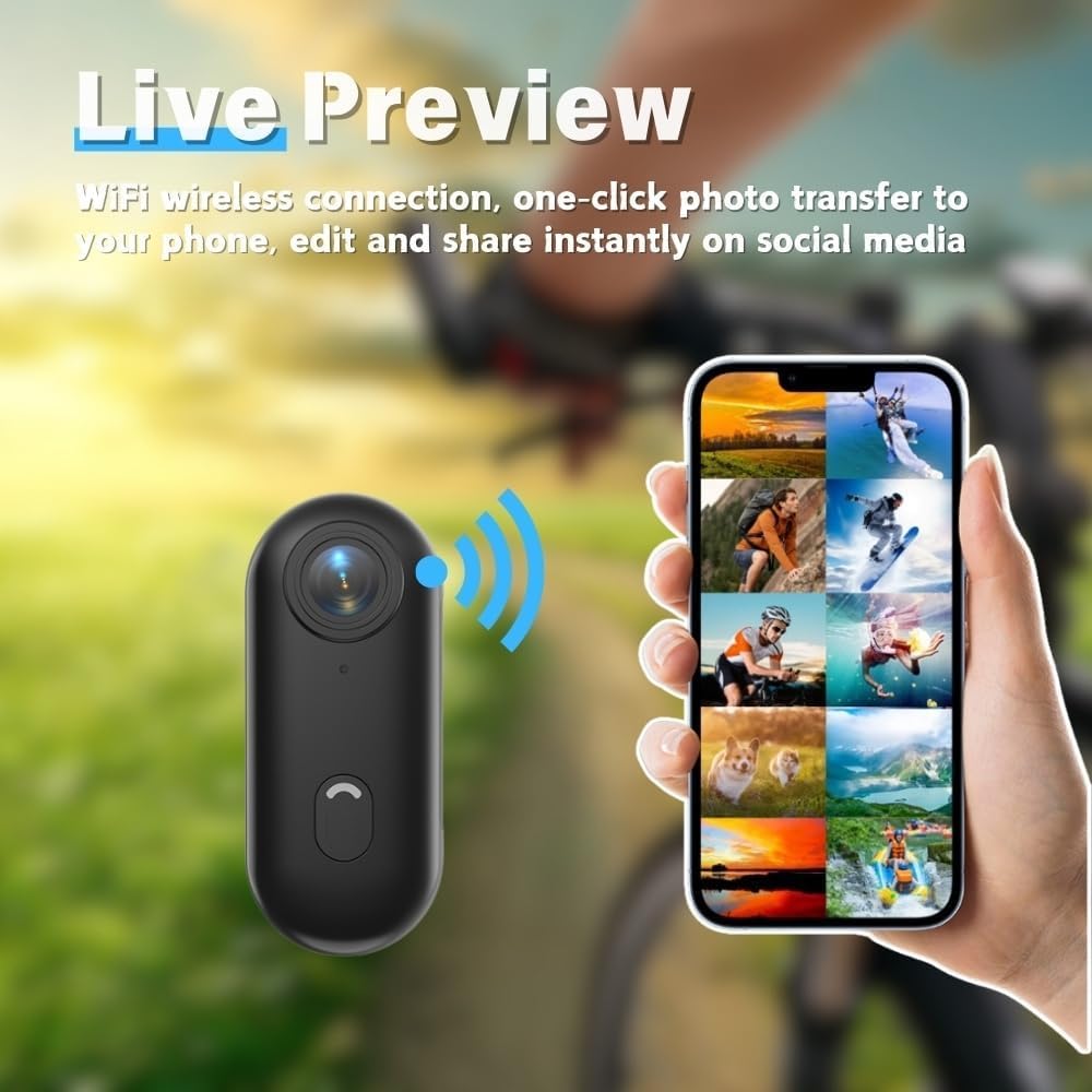 Cámaras corporales 1080P con grabación de audio y vídeo - cámara corporal 1080P impermeable, magnética y con clip de 360°, batería de 150 minutos para ciclismo, pasear con animales (1080-B-32G)