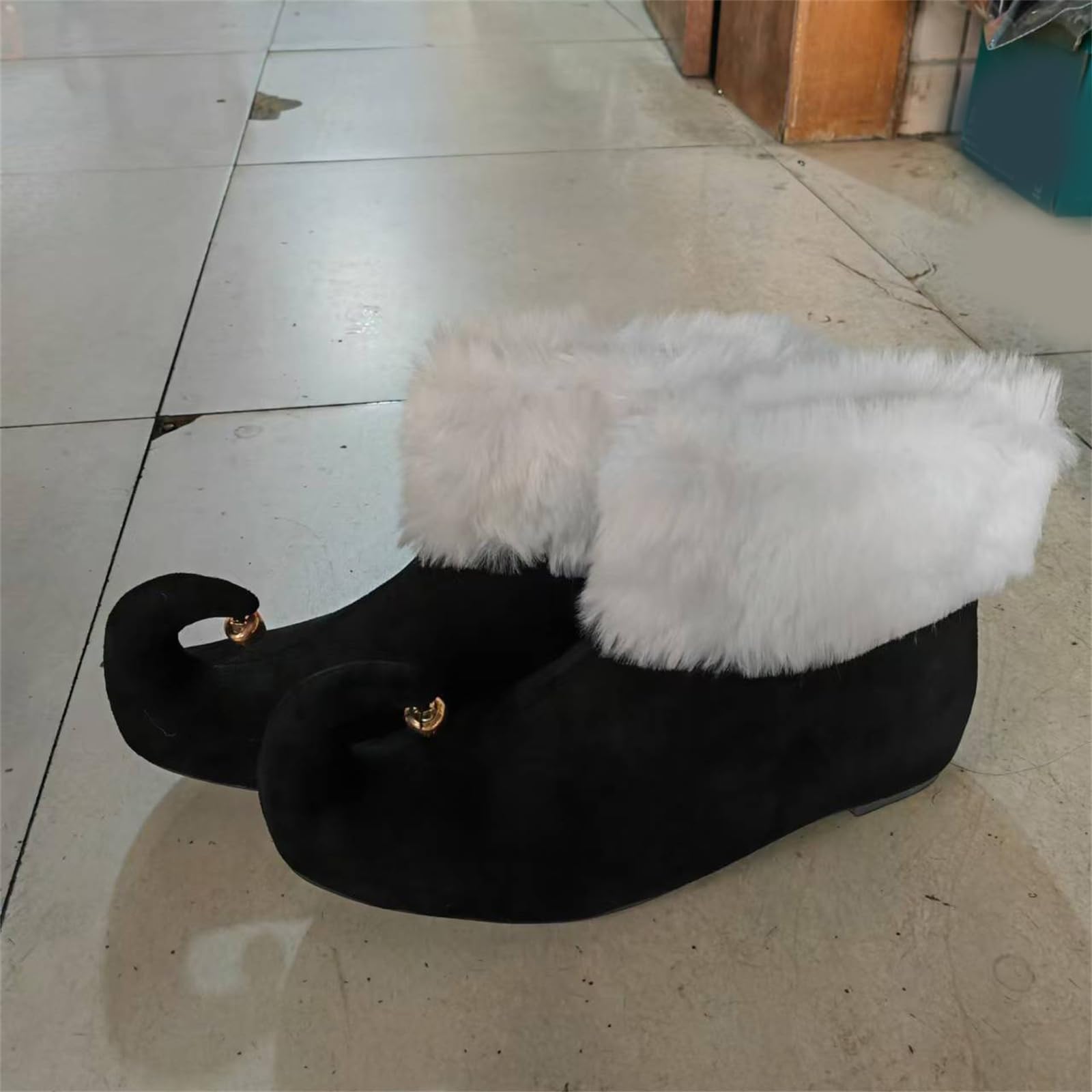 LUOFENG Fundas de zapatos de payaso de Navidad, fundas de felpa para zapatos, fundas de zapatos de elfos, cubrezapatos de payaso, cosplay, accesorios de disfraz de Halloween