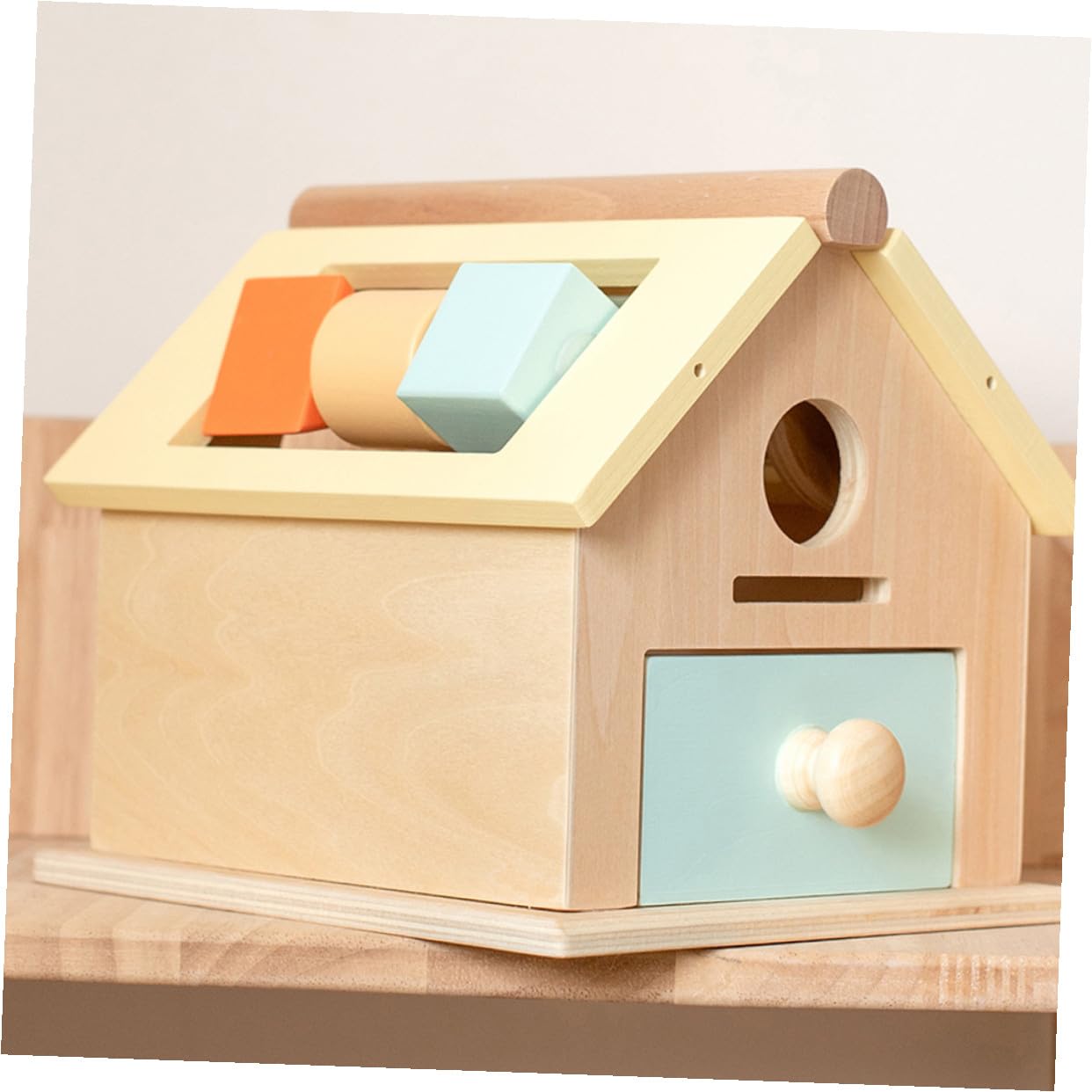 Juguete Montessori de Madera para Bebés 1-3 Años Caja de Monedas, Entrenamiento de Coordinación Mano-Ojo y Concentración en Educación Temprana