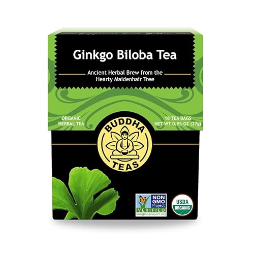 Miniatura 1 de Buddha Teas Té orgánico de Ginkgo Biloba - OU Kosher USDA orgánico CCOF orgánico 18 bolsas de té sin blanqueador