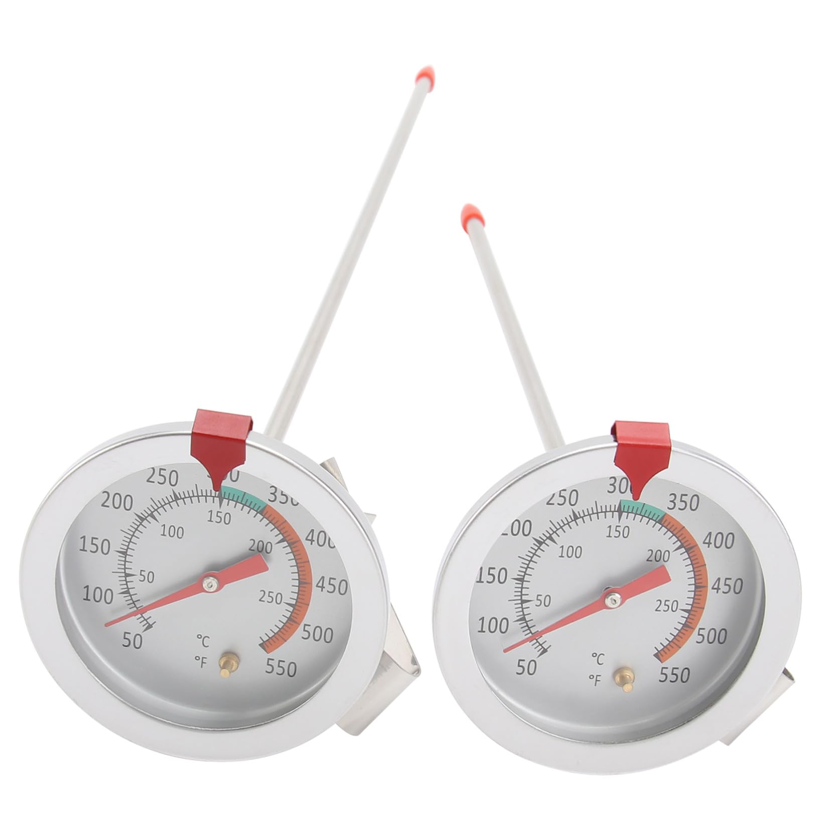2 Piezas Termómetro para Freír de Acero Inoxidable Resistente al Calor con Clip Fijo Medidor de Temperatura para y Freidoras Precisa Fácil y Uso