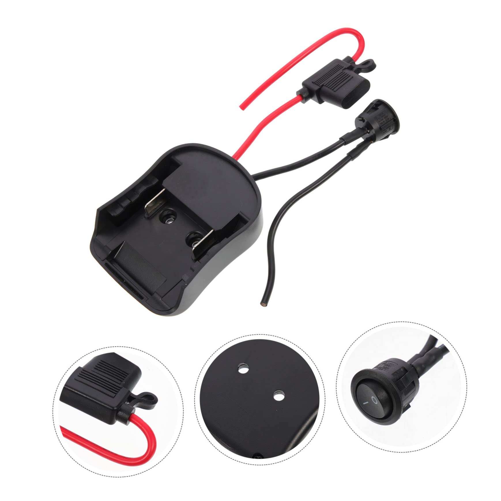 NUOBESTY 2 Piezas Adaptador De Batería De 18v Batería para Convertidor De Voltaje Adaptador De Rueda Eléctrica para Camión De Corriente Fuerza Ordenador Personal Negro
