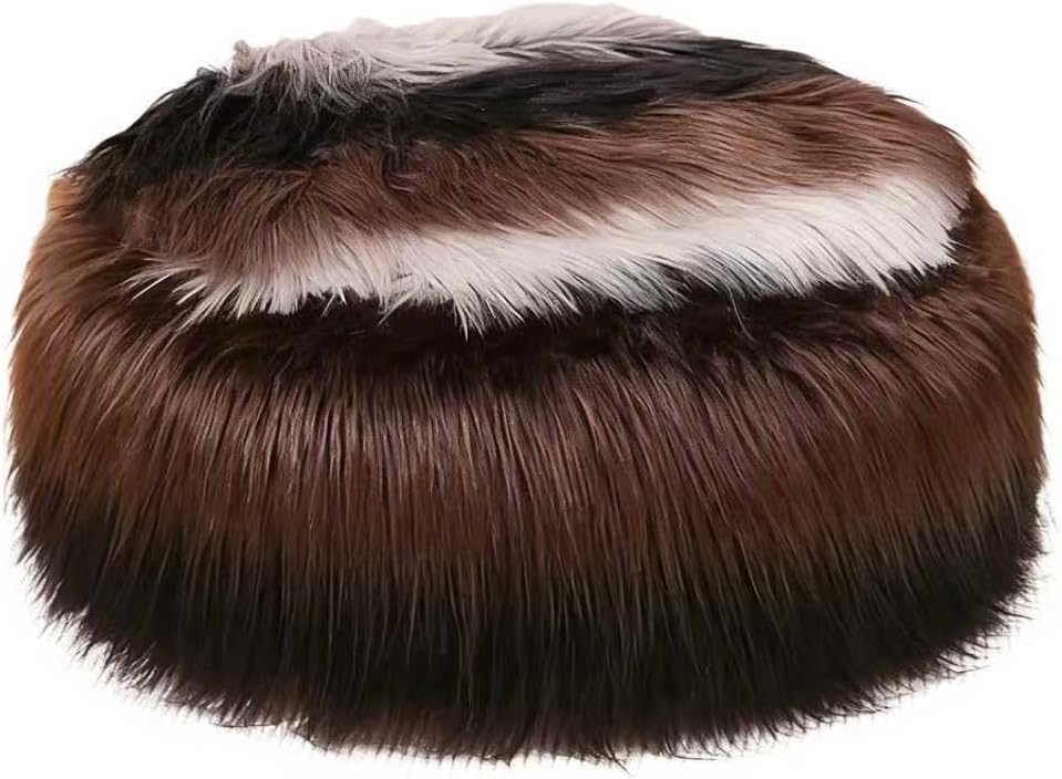 Bean Bag Chair Cover Cow Printed Plush Animal Storage (Cover Only No Fillers) Fur Pouf Ottoman Kids Adults Beanbag Chair Suitable for Adults and Kids Bedroom Balcony(Brown,45 * 50cm)