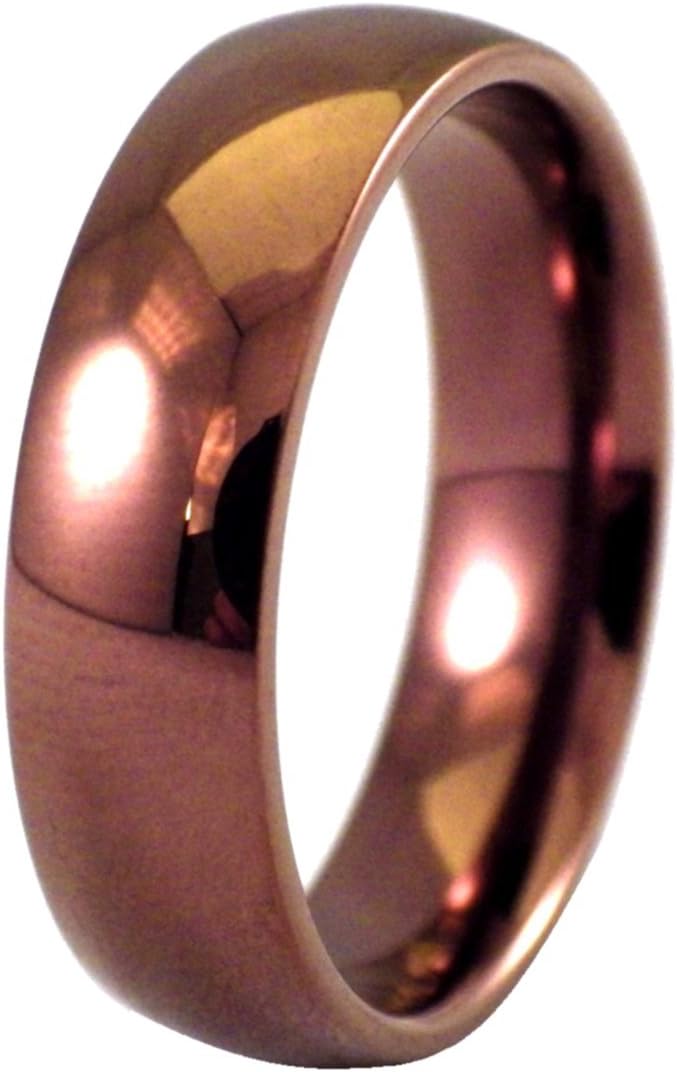 Fanntasy Forge Jewelry Dark Copper Ring Mens Womens Coffee Color Stainless Steel Wedding Band 6mm Sizes 3-16