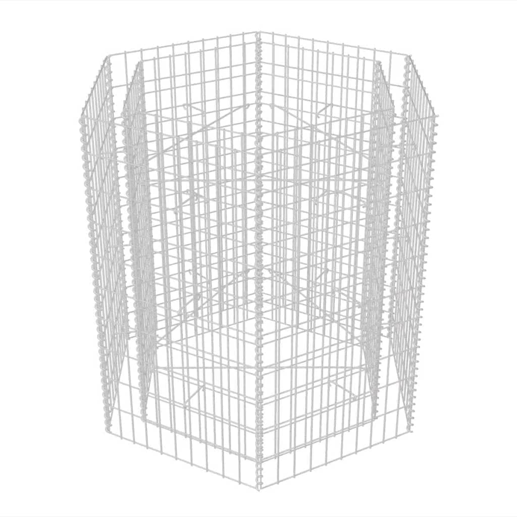vidaXL Lit Surélevé à Gabion Hexagonale 100x90x100 cm Jardinière Pot de Fleur