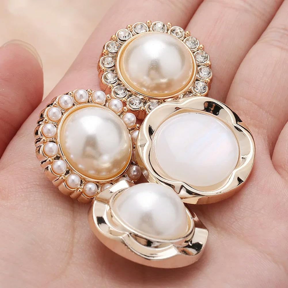 Boutons en plastique dorés nacrés, 18/21/25mm, couture, bricolage