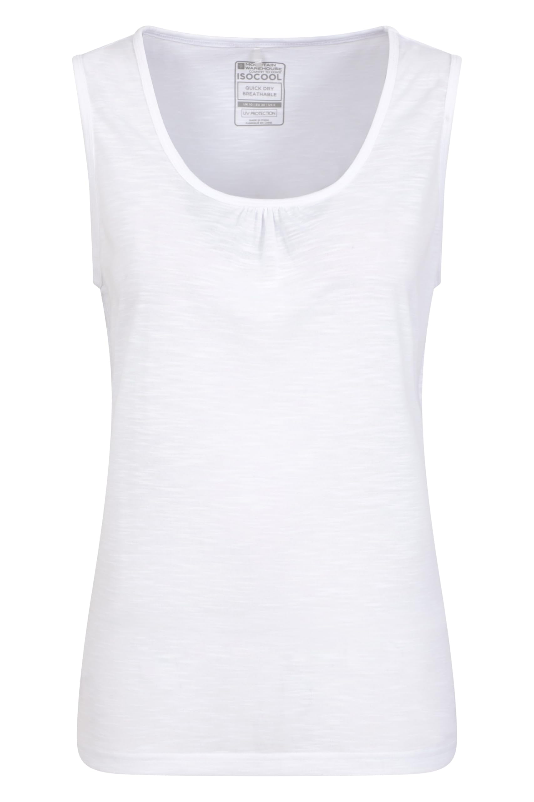 Mountain Warehouse Women's White Agra Slub Vest - Lightweight Tank Top, Breathable Cami, Easy Care Tee Shirt - For Holidays, Travelling, Picnics, Walking Size 22