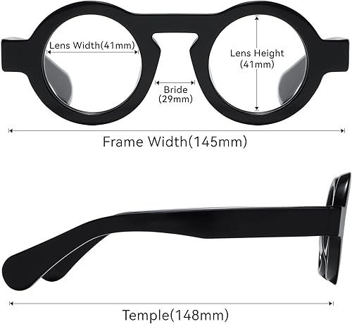 Miniatura 4 de FYTOO Lentes de lectura con bloqueo de luz azul para hombres y mujeres, retro, redondos, antifatiga ocular, Milo FT0969