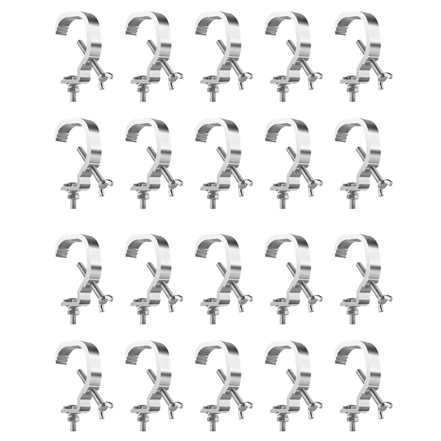 Jnchdghwa Truss C Clamp 1.18-2 Inch,20 Pack Stage Lights Truss Clamps,Fit for 30-50mm OD Tube, Load 55LB C Clamp for DJ Lighting