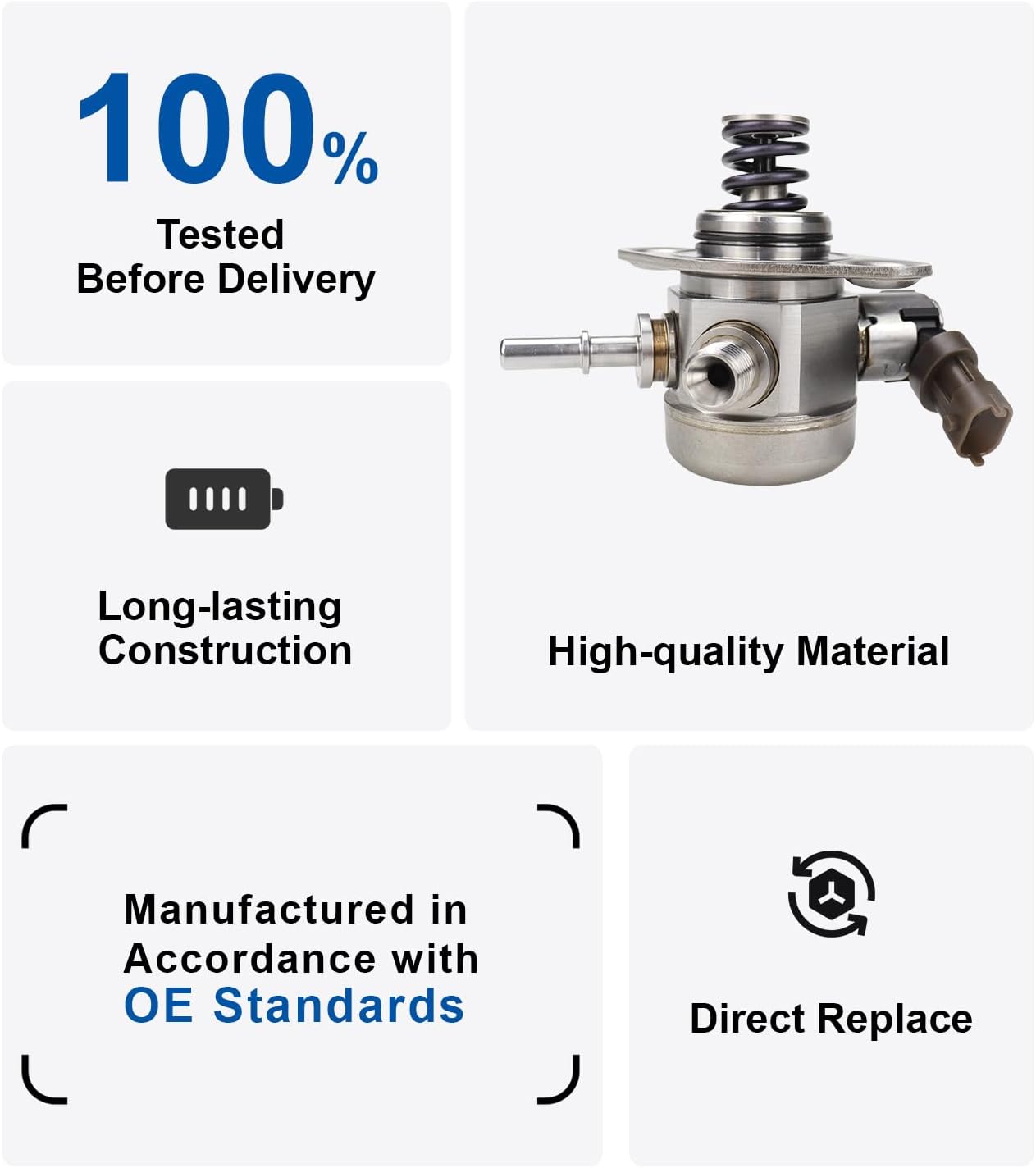 35320-2B220 High Pressure Fuel Pump Compatible with Hyundai Sonata Accent Tucson Veloster, Kia Optima Forte5 Rio L4 1.6l Replace GDP404 M73176 HM10054