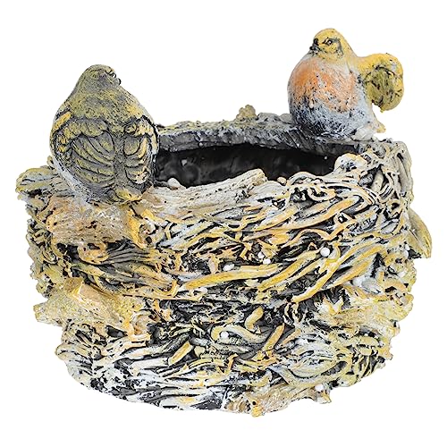 VINTORKY Creative Bird's Nest Resin Flower Pot Cartoon Succulent Plant Holder for Home Decor Unique Animal Design Planter for Indoor and Outdoor Use