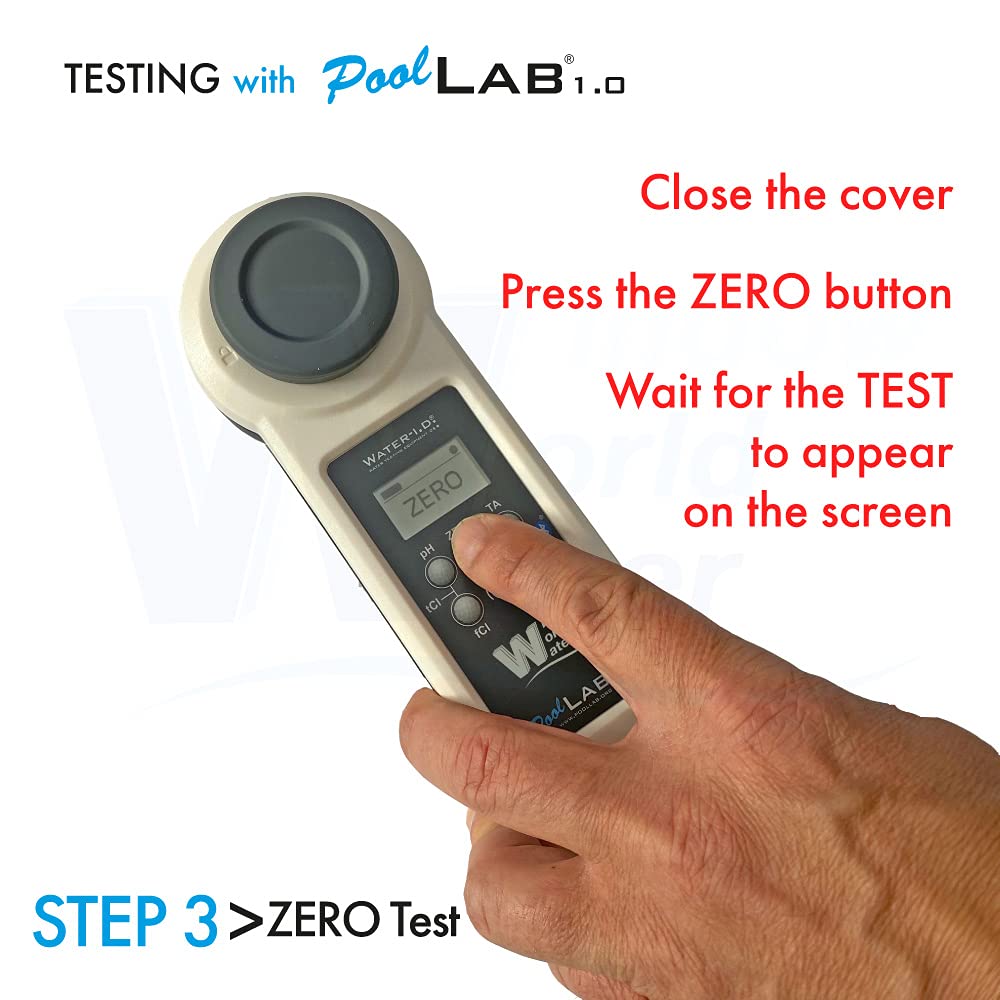 PoolLAB® 1.0 - Tester wody basenowej i spa 13 w 1 | Pomiar: pH, chlor, brom, aktywny tlen | Profesjonalny zestaw elektroniczny | Bluetooth, aplikacja