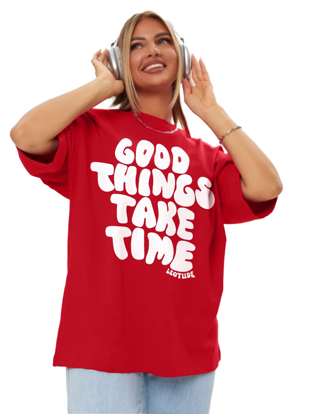 trond Premium Women's 100% Cotton Oversized Half Sleeve Printed Branded T-Shirt-picture-15