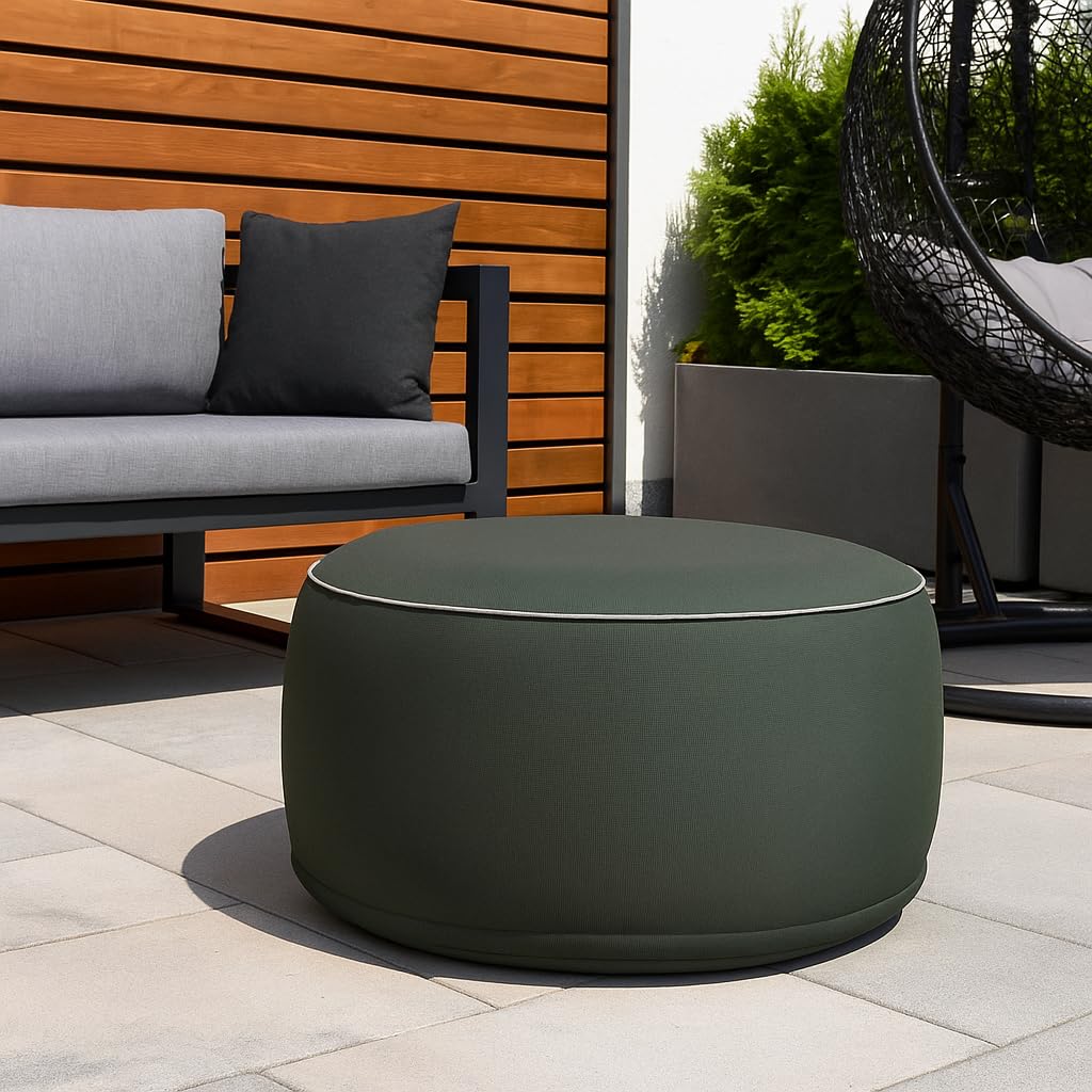 Brandsseller Puf hinchable para exteriores, 55 x 25 cm, resistente al agua y a la intemperie, para jardín, terraza, salón y playa, fácil de limpiar