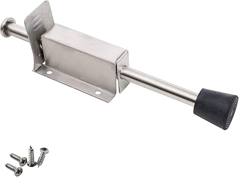 Stainless Steel Kick Down Door Stop Rubber Foot Door Stopper No Need to Use Your Hands Middle Size