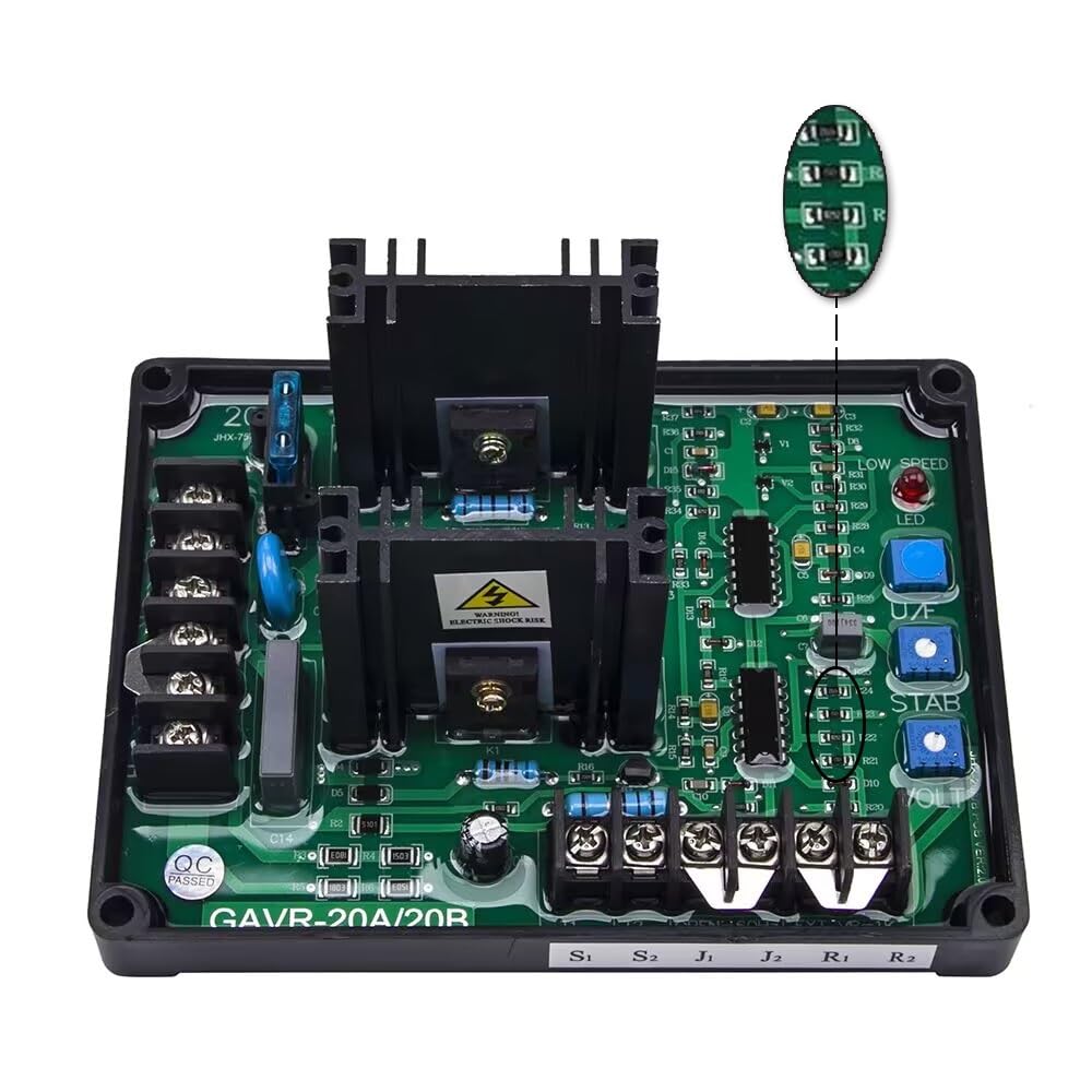 PJKTBEYI GAVR 20A AVR Generator Voltage Regulator Stabilizer Continuous 10A GAVR-20A GAVR-20B Control Panel Module(Plug-in made)