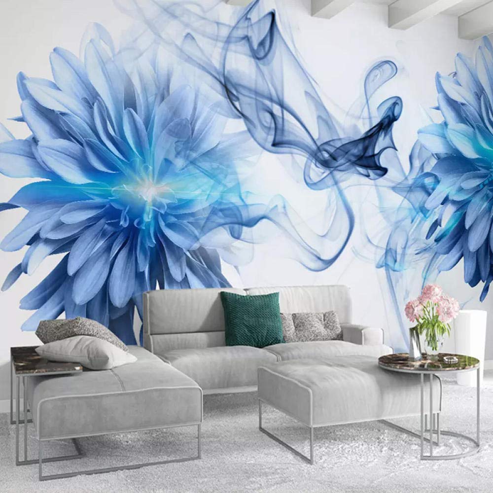 Papier peint 3D abstrait bleu smog pour masquer et décorer un mur