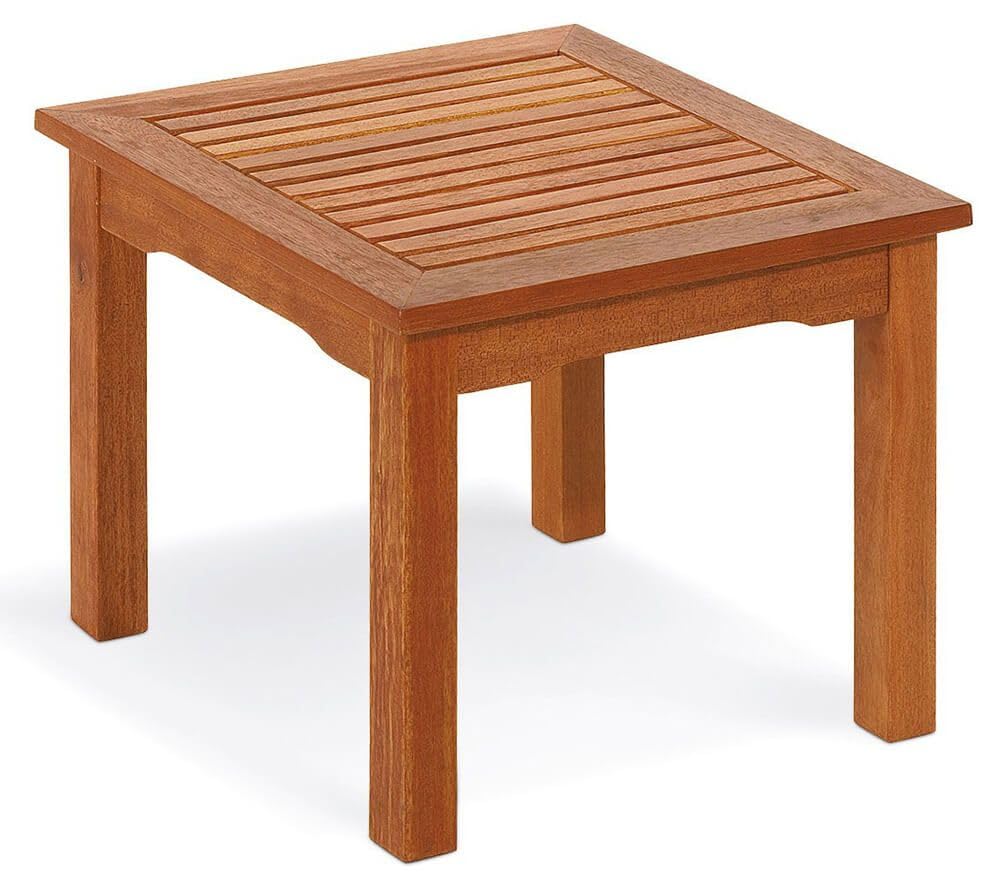 milani home - tavolino da giardino, legno di acacia, piano 50 x 50 cm