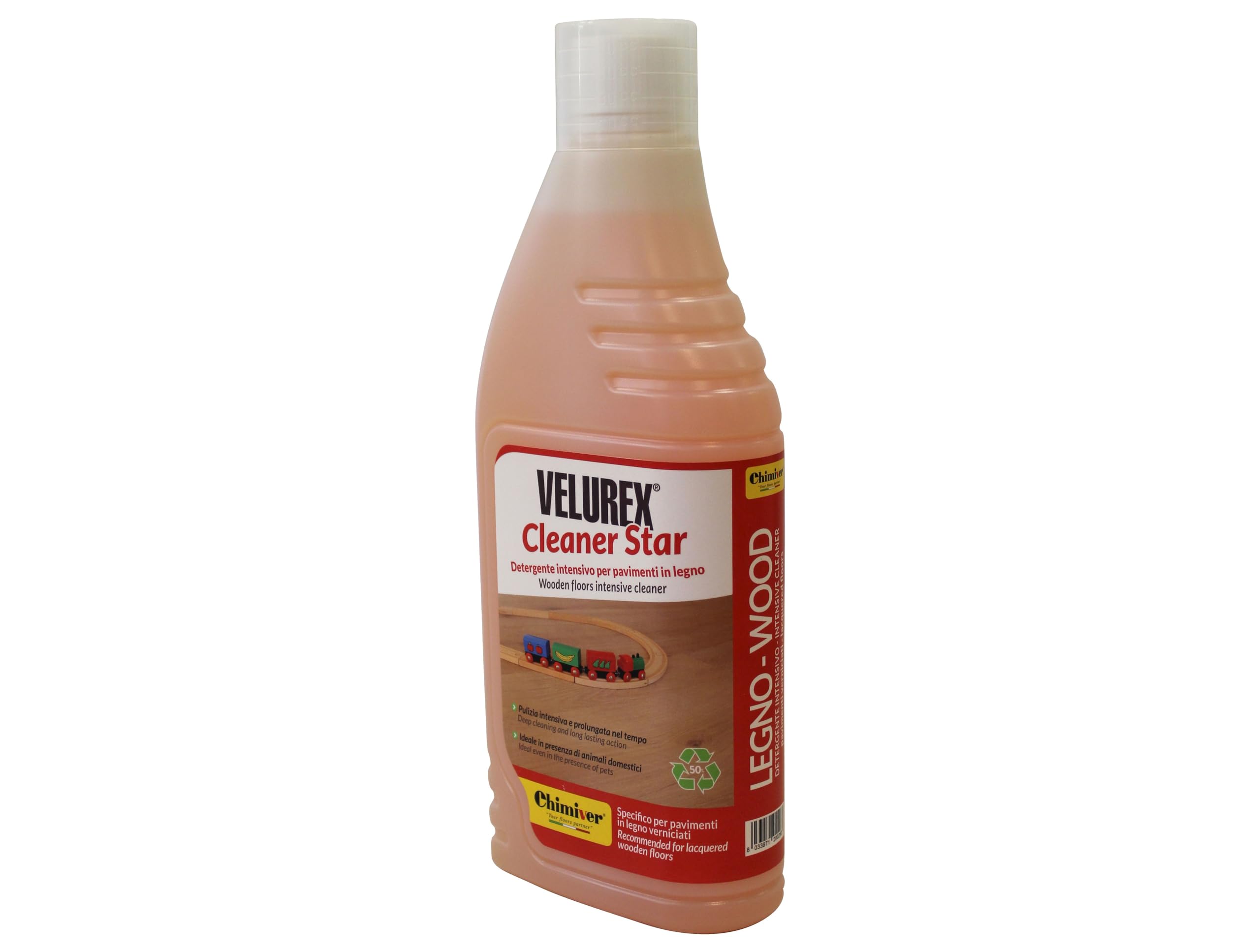CHIMIVER KIT BELLEZZA Parquet Verniciati - 1L Velurex Cleaner Star + 1L Polish WT + 1 Scopa Lavapavimenti + 2 Panni