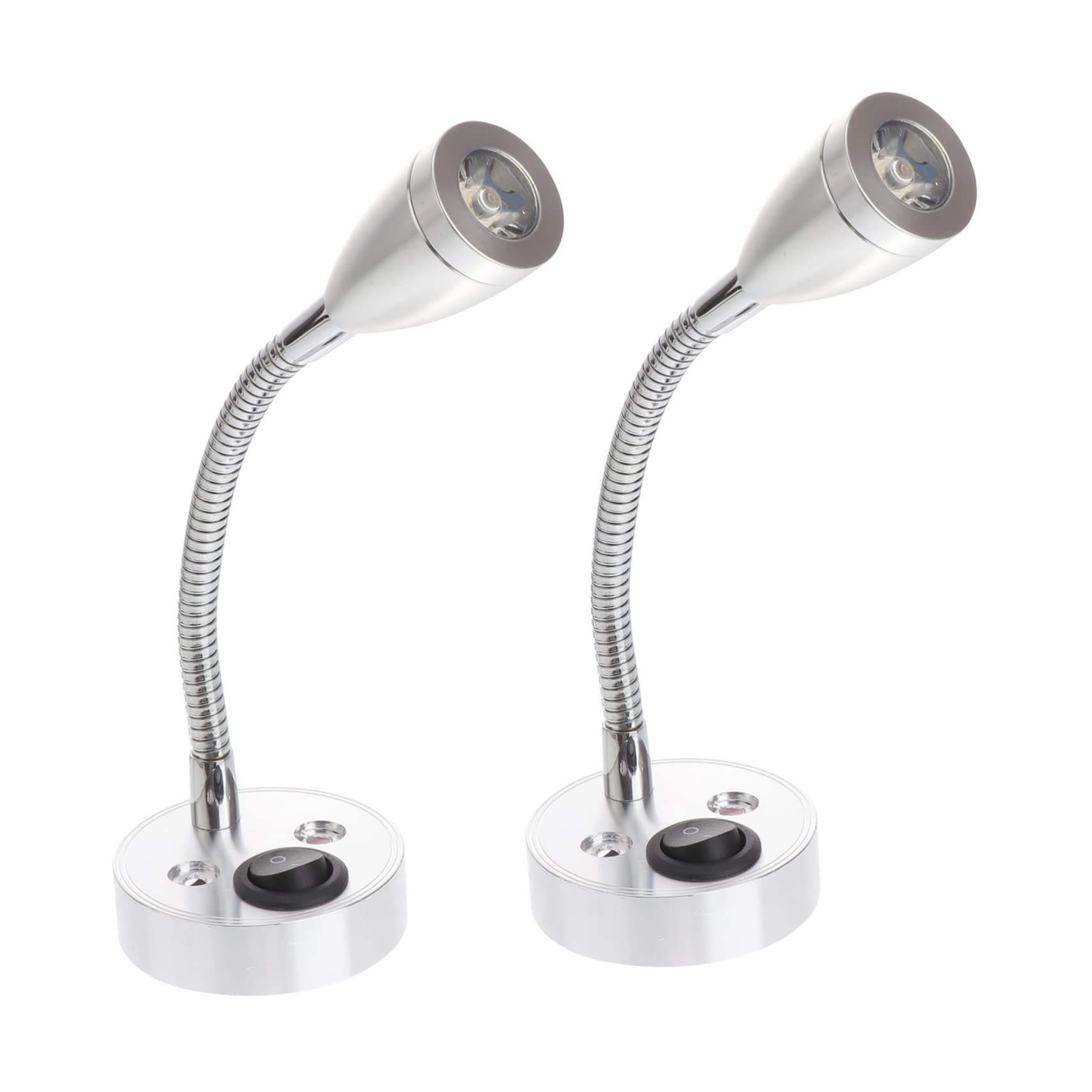 QUMIIRITY 2Pcs Flexible Gooseneck LED Reading Lights Modern Bedside Lamps for Bedroom Home Office Comfortable Night Reading Light