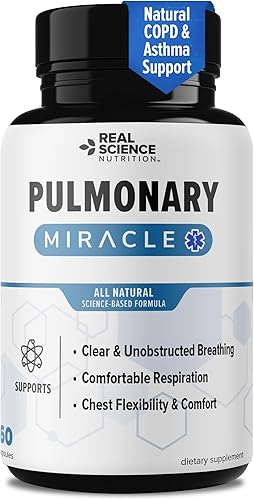 Pulmonary Miracle Cápsulas de Alivio para EPOC y Desintoxicación Pulmonar para Limpiar los Pulmones y Ayudar a la Respiración - Suplemento de Apoyo