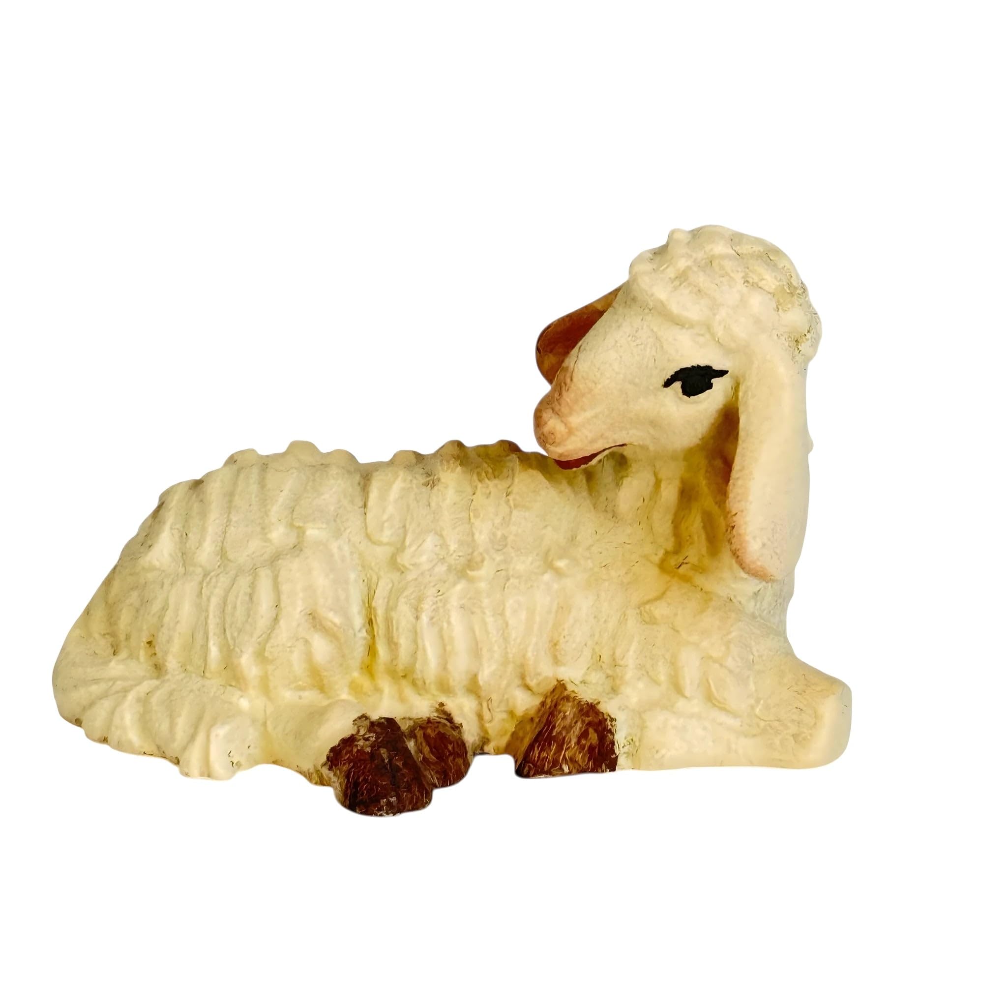 Dolfi | Sheep with Head Turned Right 15 cm | Natural Wood in Val Gardena | Nativity Scene and Nativity