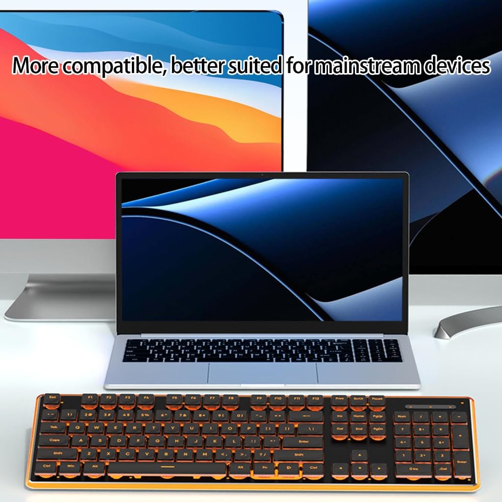Silents mechaniczne klawiatury gamingowe, 104 klawisze, przewód USB z podświetleniem RGB i wodoszczelnością IPX4, do PC, laptopa, akcesoria