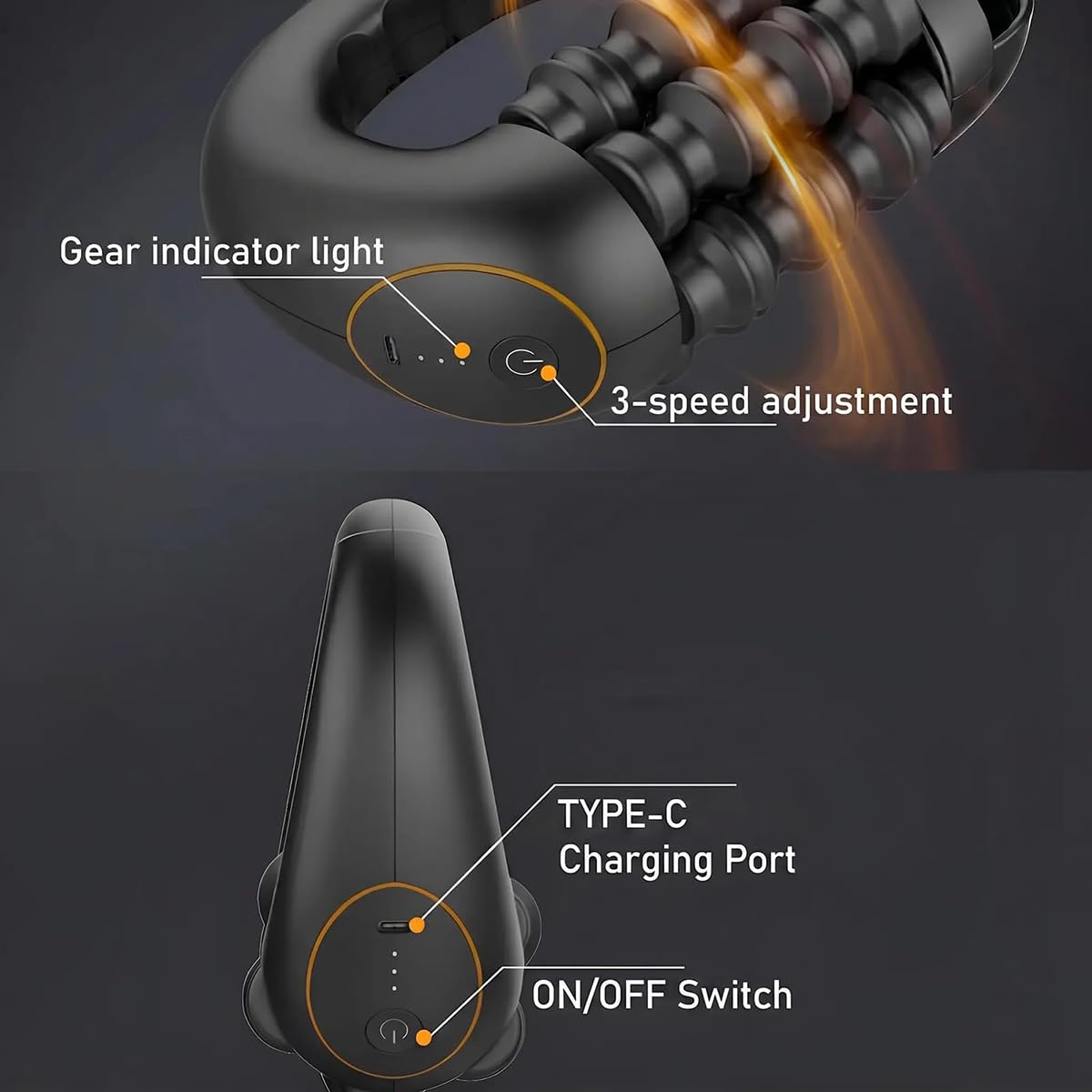 Marvixor Scult Roller, Design Bionico Intelligente a 6 Aste, Massaggiatore Elettrico a Rullo Manuale,3 Velocità, Powered Rolling Massager per Gambe, Schiena, Spalle