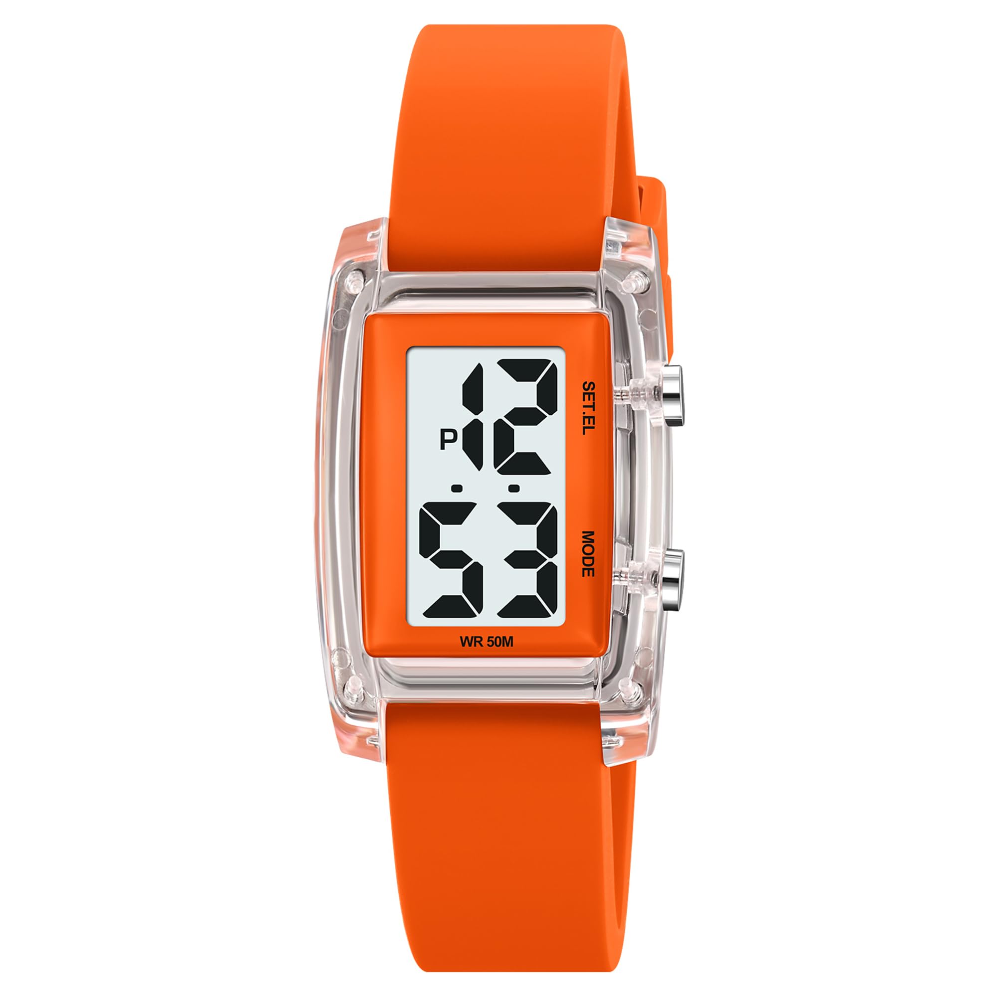 findtime Montre numérique étanche pour femme - Montre de sport à grands chiffres - Facile à lire avec rétroéclairage LED