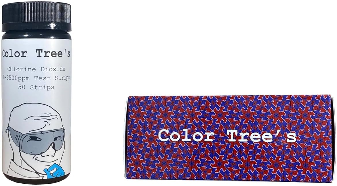 3000ppm Chlorine Dioxide Test Strips - 50 Strips - 0-3000ppm Range - DIY CDS - OEM Custom ClO2 Test Strips