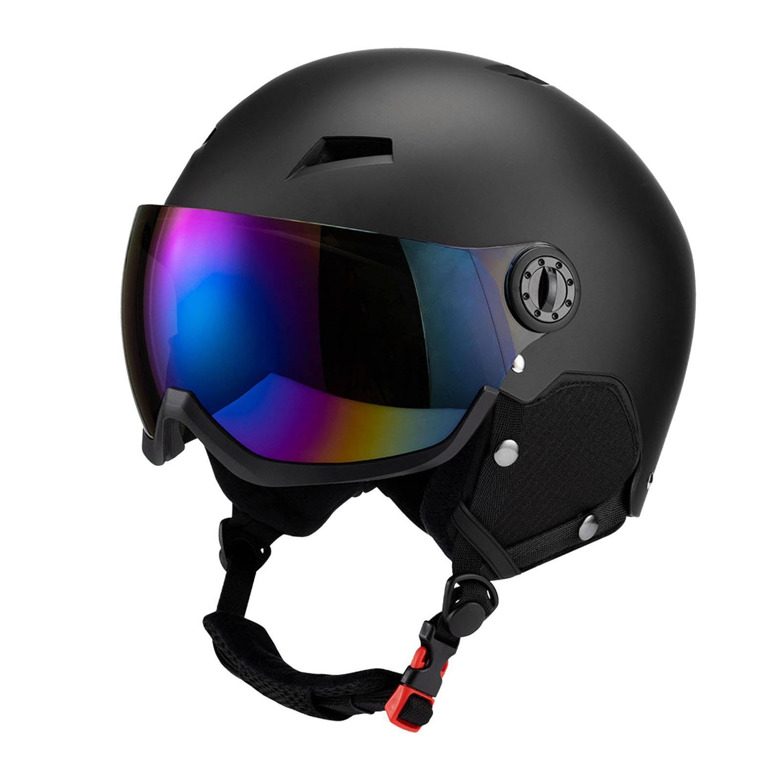 Casque de Ski, Lunettes de et Casque de Skateboard pour Sports d'hiver et activités de Plein air, Blanc, Taille XL.