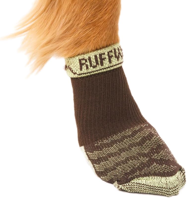 Meias Protetoras para Botas de Cães Ruffwear Bark'n Boot, Earth Brown, 3,00–3,25 polegadas (7,62–8,26 cm), Pacote com 4