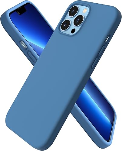 ORNARTO - Funda compatible con iPhone 13 Pro Max de 6.7 pulgadas, silicona líquida delgada de 3 capas cubierta completa de gel suave funda de 6.7