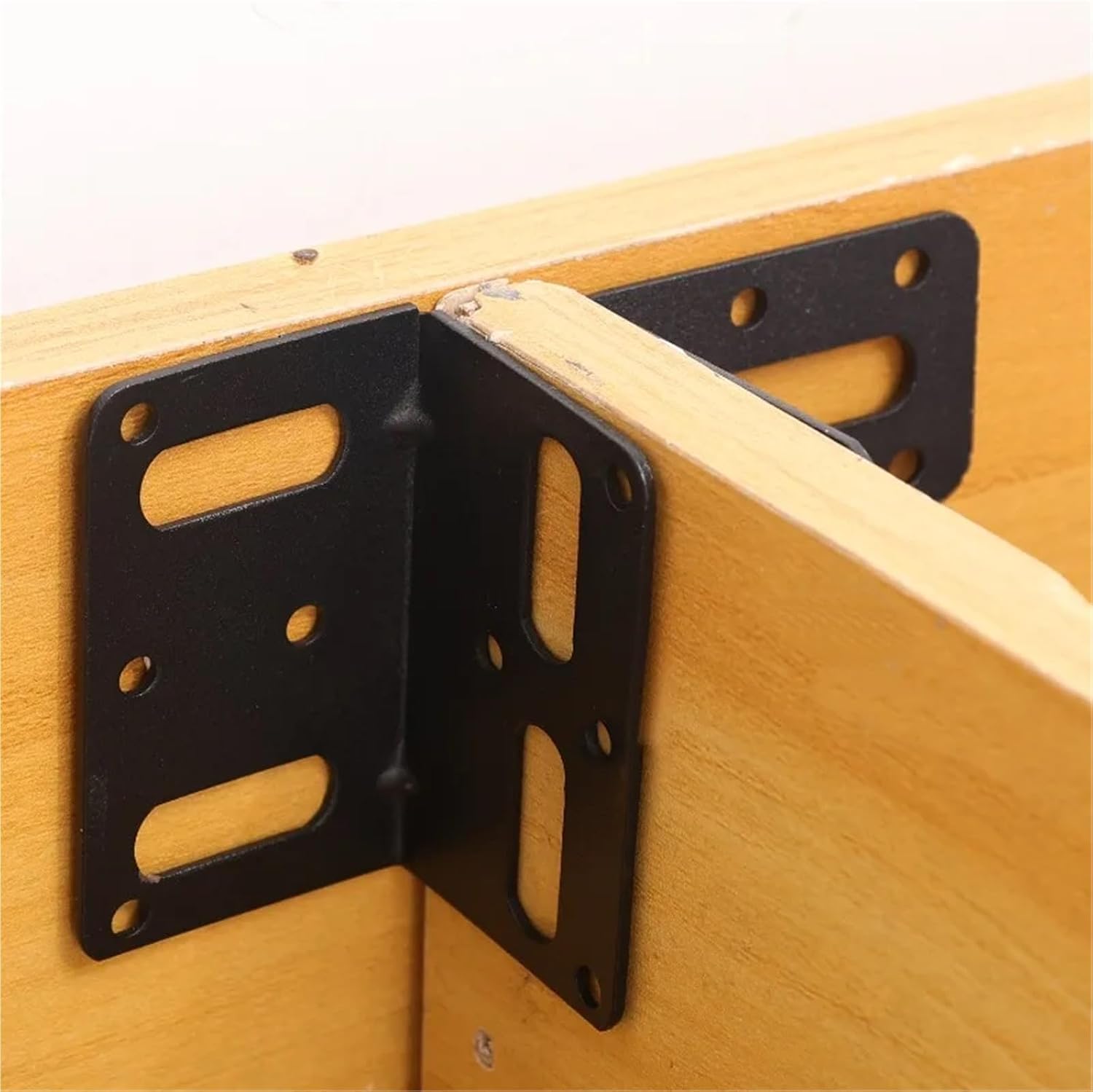 Shelf Brackets, Black L Shaped Corner Brace Right Angle Support for Cabinet Table Chair Furniture Fixed Hardware 1/2/4sets(4 Sets-(A))