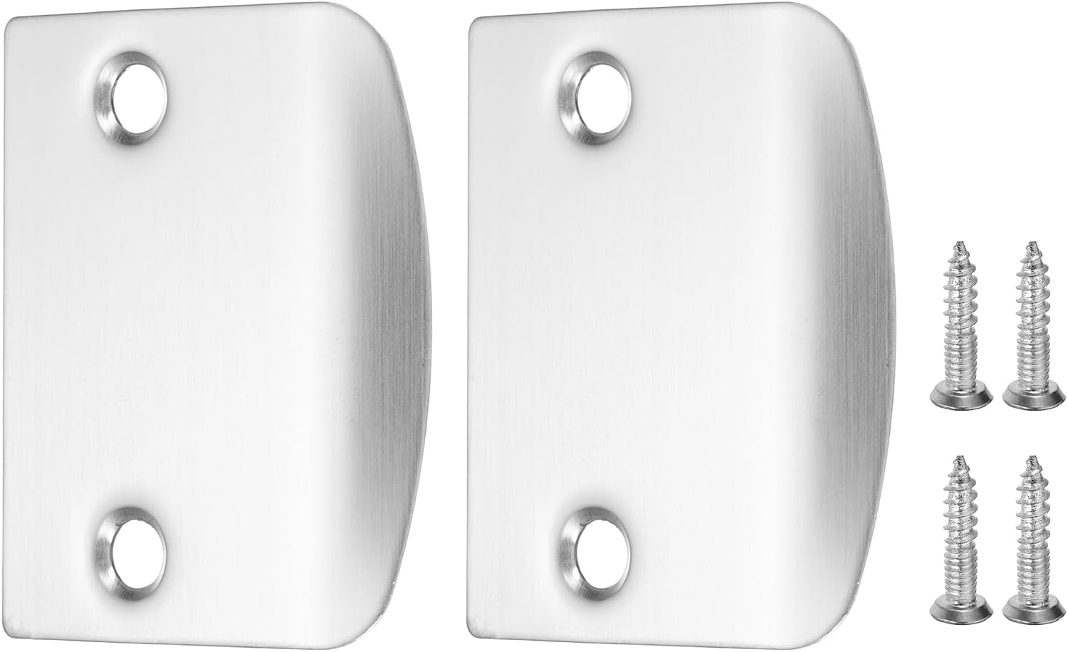 PATIKIL 1Pcs Door Edge Hole Filler Plate, 2-1/4 Inch x 1-7/16 Inch Stainless Steel Right Angle Deadbolt Cover Plate for Exterior Doors Lock, Silver