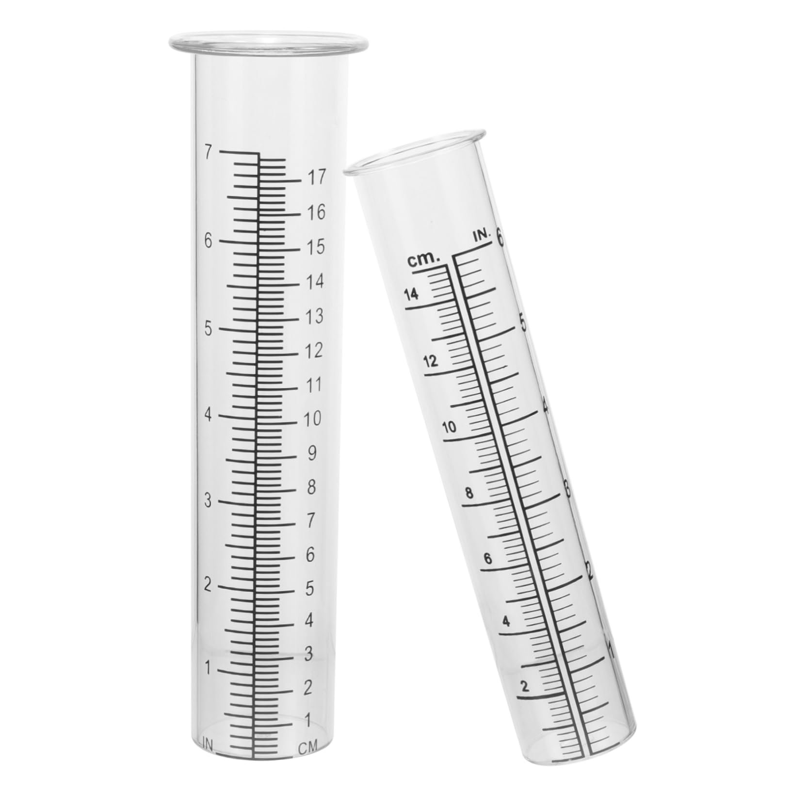 GALPADA 2pcs Round Plastic Rain Measuring Cup for Home Weather Station Rain Gauge Scale