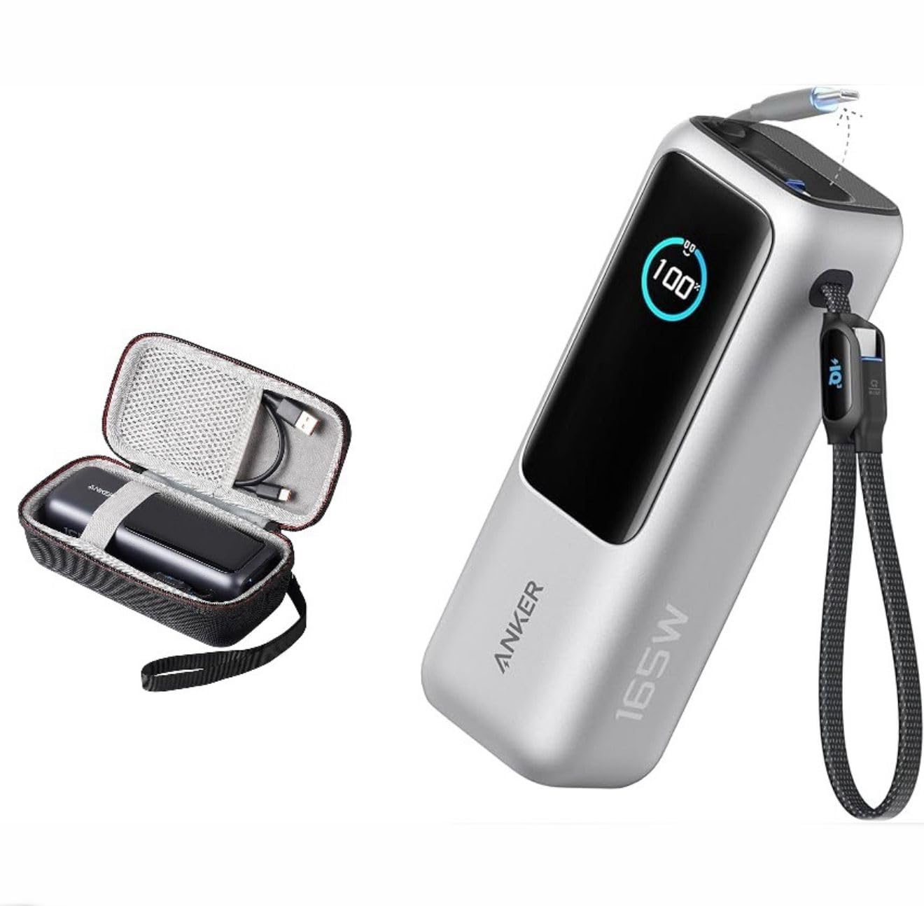 Anker Zolo Power Bank (25K, 165W, Built-In USB-C and Retractable